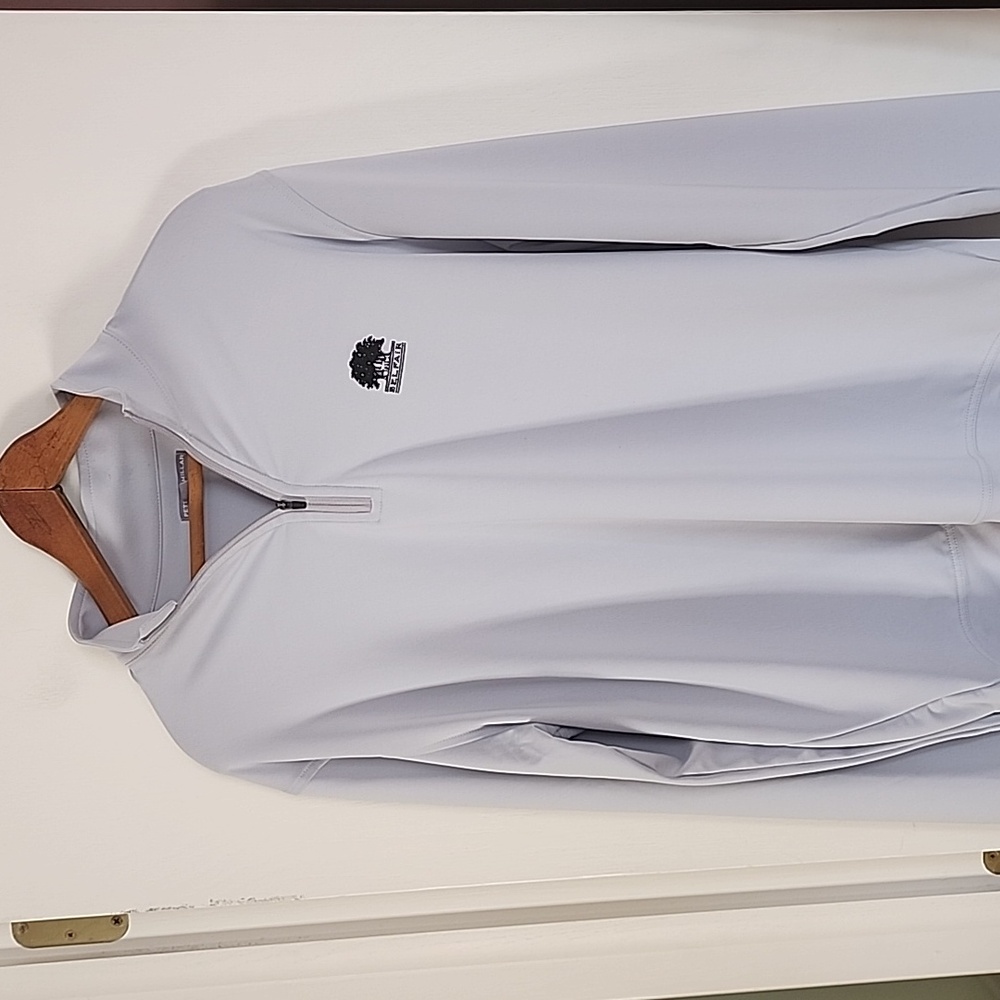 Peter Millar Light Gray Performance Quarter-Zip Jacket